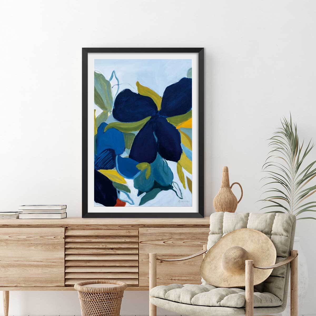 Poster fleurs bleues Affiche seule