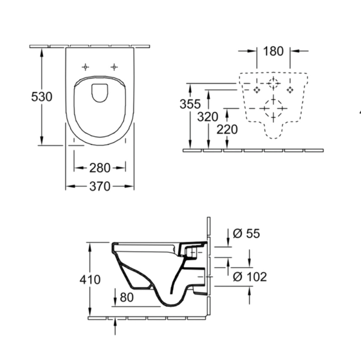 WC suspendu sans bride Architectura Directflush + abattant frein de chute