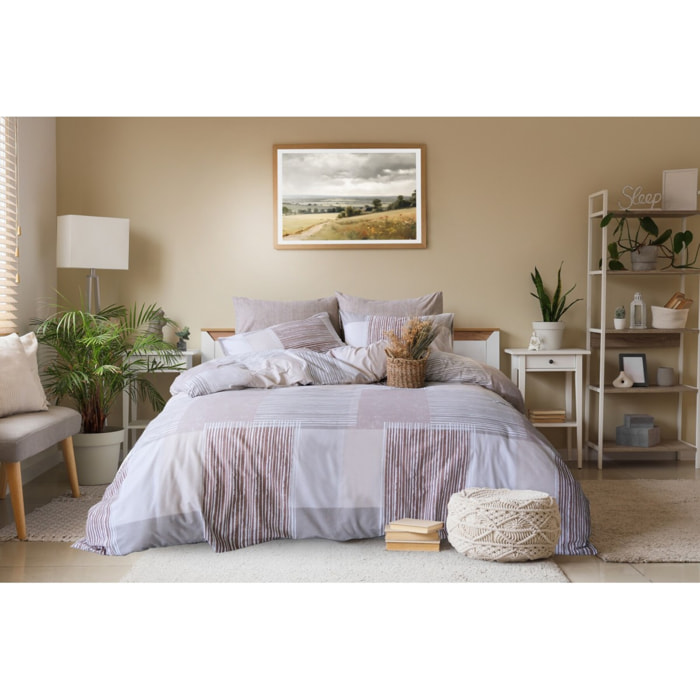 Parure de lit 100% coton imprimé "Latte"