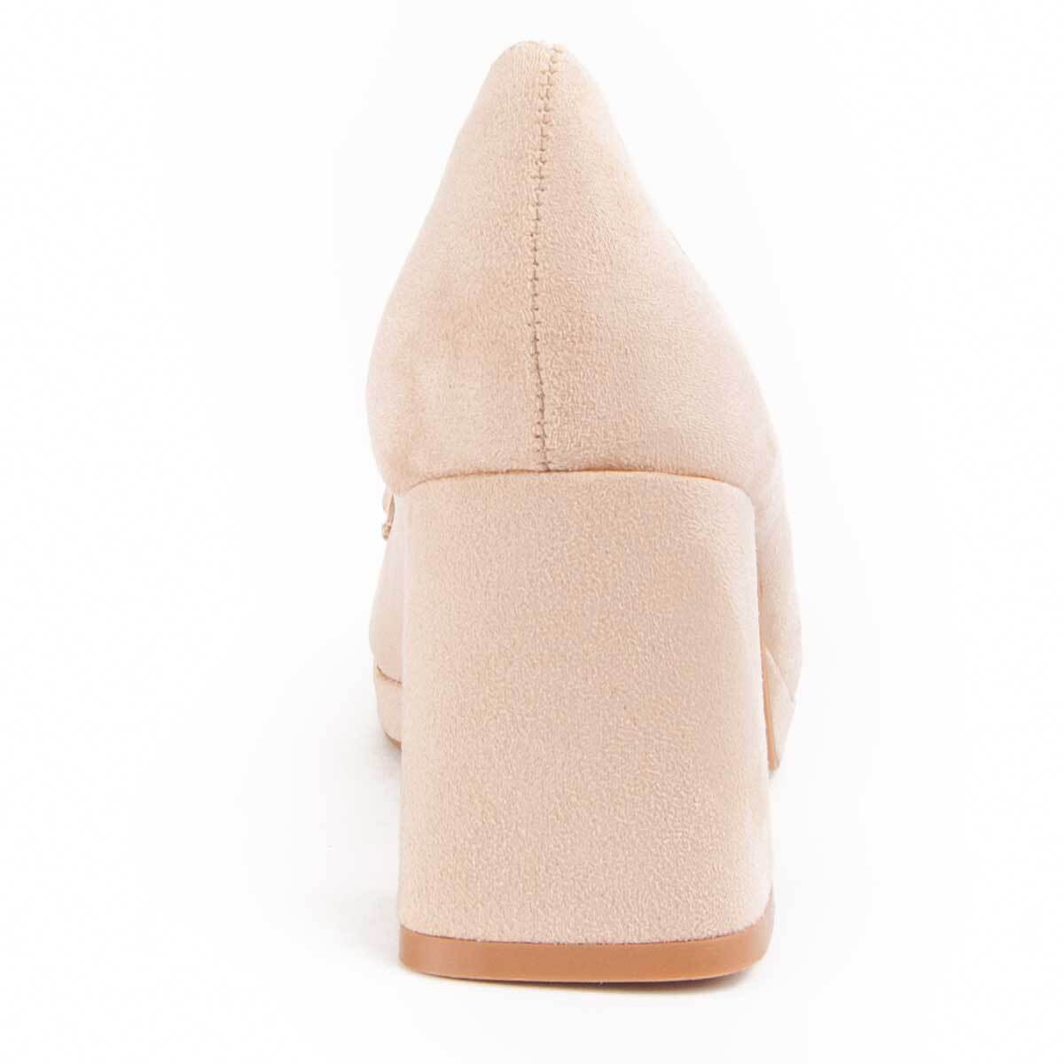 Zapato De Tacón - Beige - Altura: 7 Cm