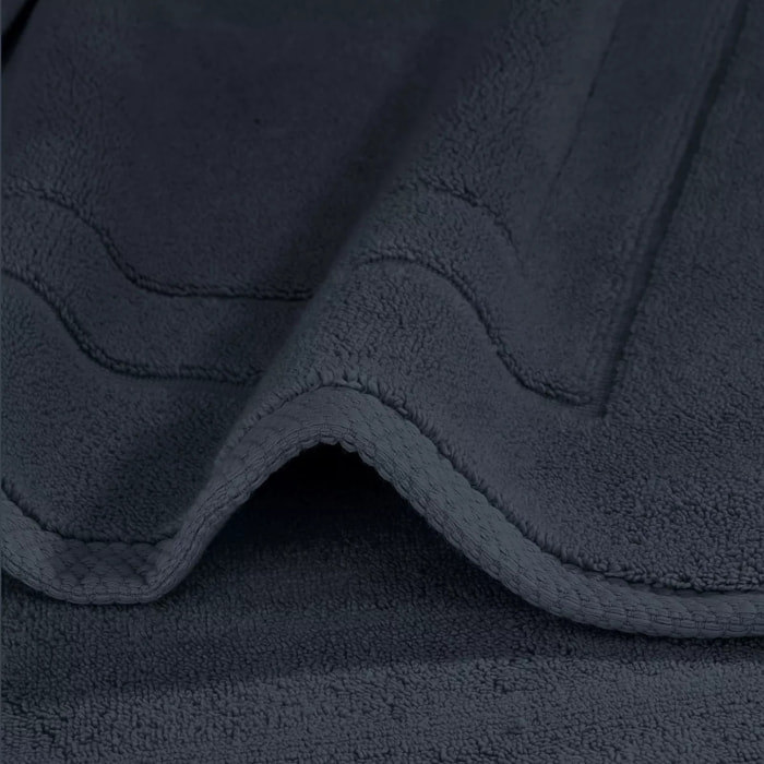 Tapis de bain pur coton 900 g/m² uni marine Elea navy
