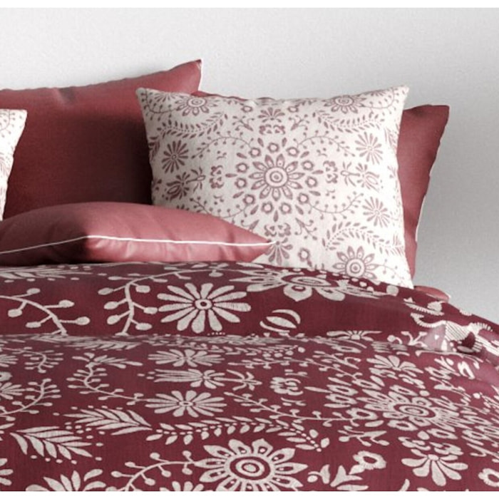 Parure Housse De Couette 3pcs avec Taies oreiller 100% coton Bio 57fils Vishka