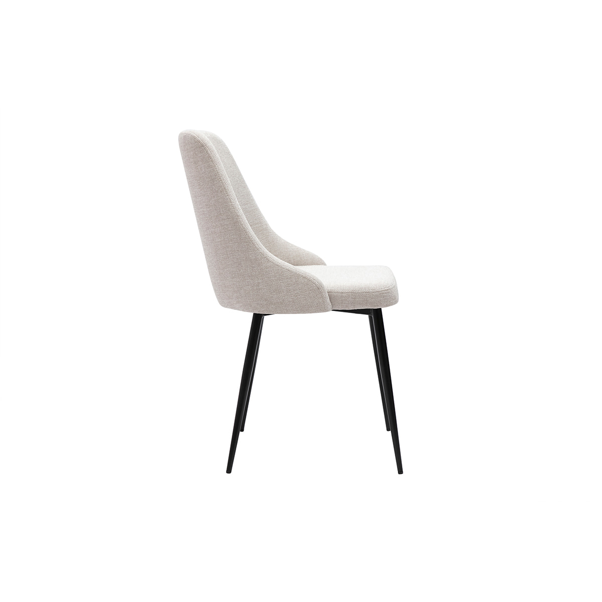 Chaises design en tissu effet velours beige naturel et métal noir (lot de 2) CULT