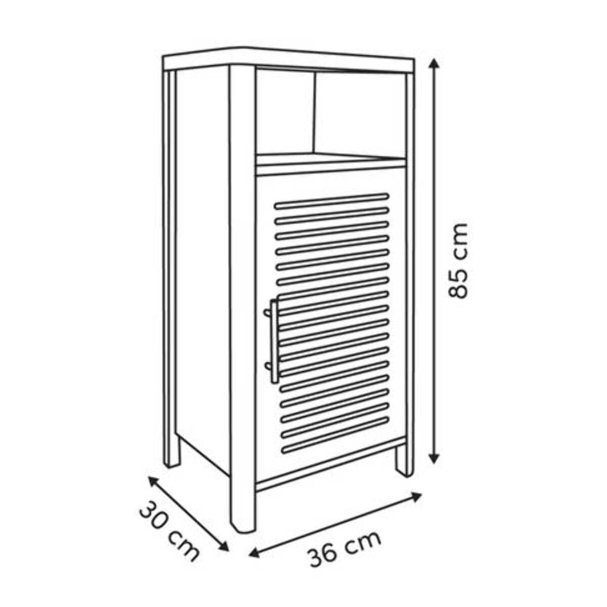 Meuble bas Orea rectangulaire 30x36cm 1 porte blanc