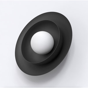 Lampada a parete Poppi in acciaio nero opaco