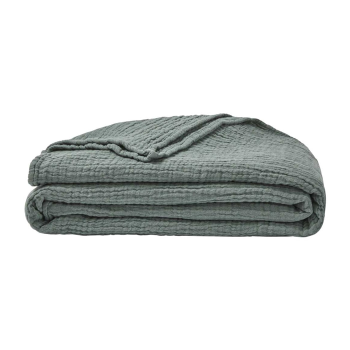 Plaid uni en gaze de coton, JAZZY, Sauge