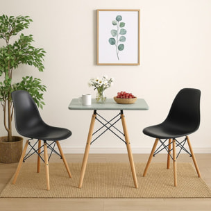 Tavolo da pranzo quadrato top verde salvia 70x70x74 cm - Ester