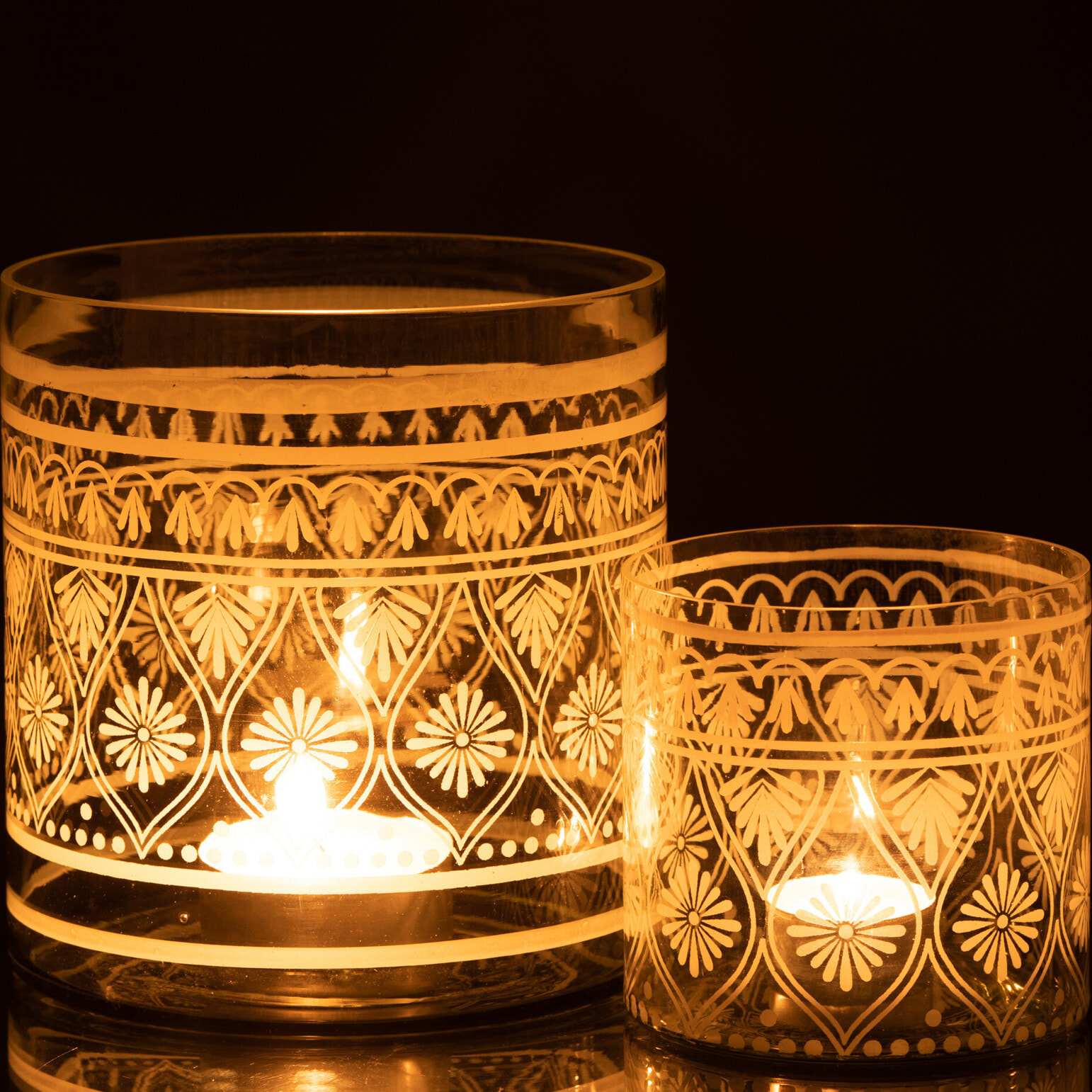 J-Line photophore Motifs - verre - blanc/transparent - large