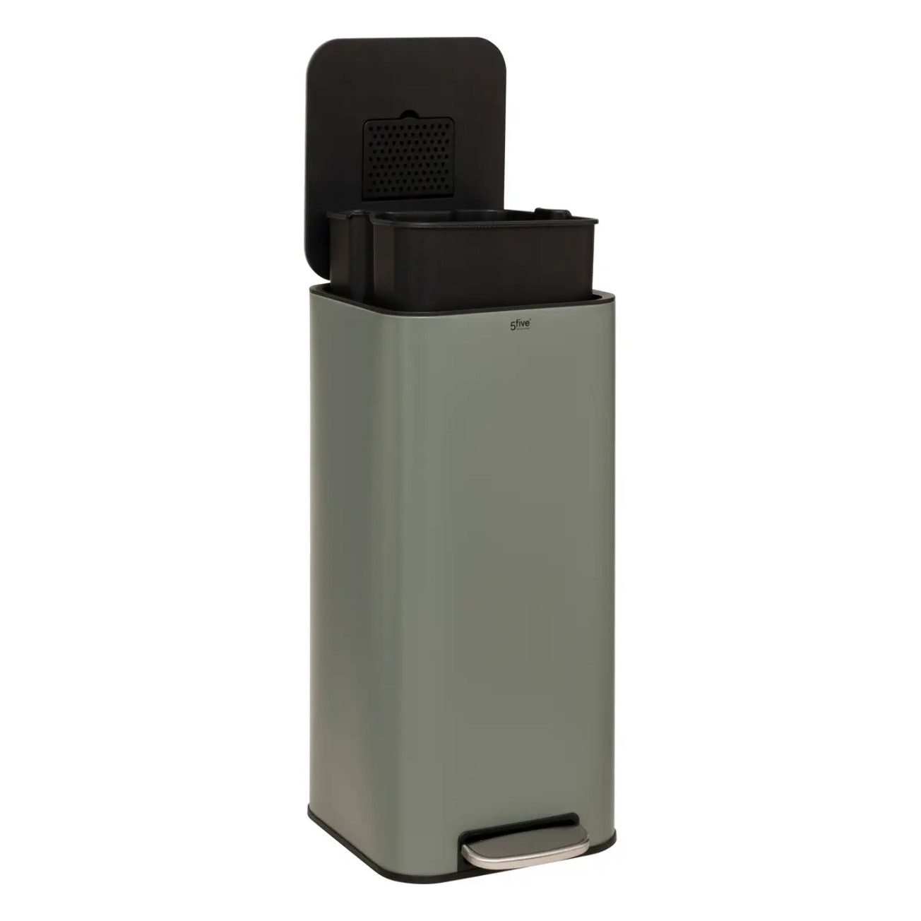 Poubelle "Delta" en métal vert 30L