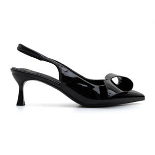 Slingback patent con dettaglio - NERO