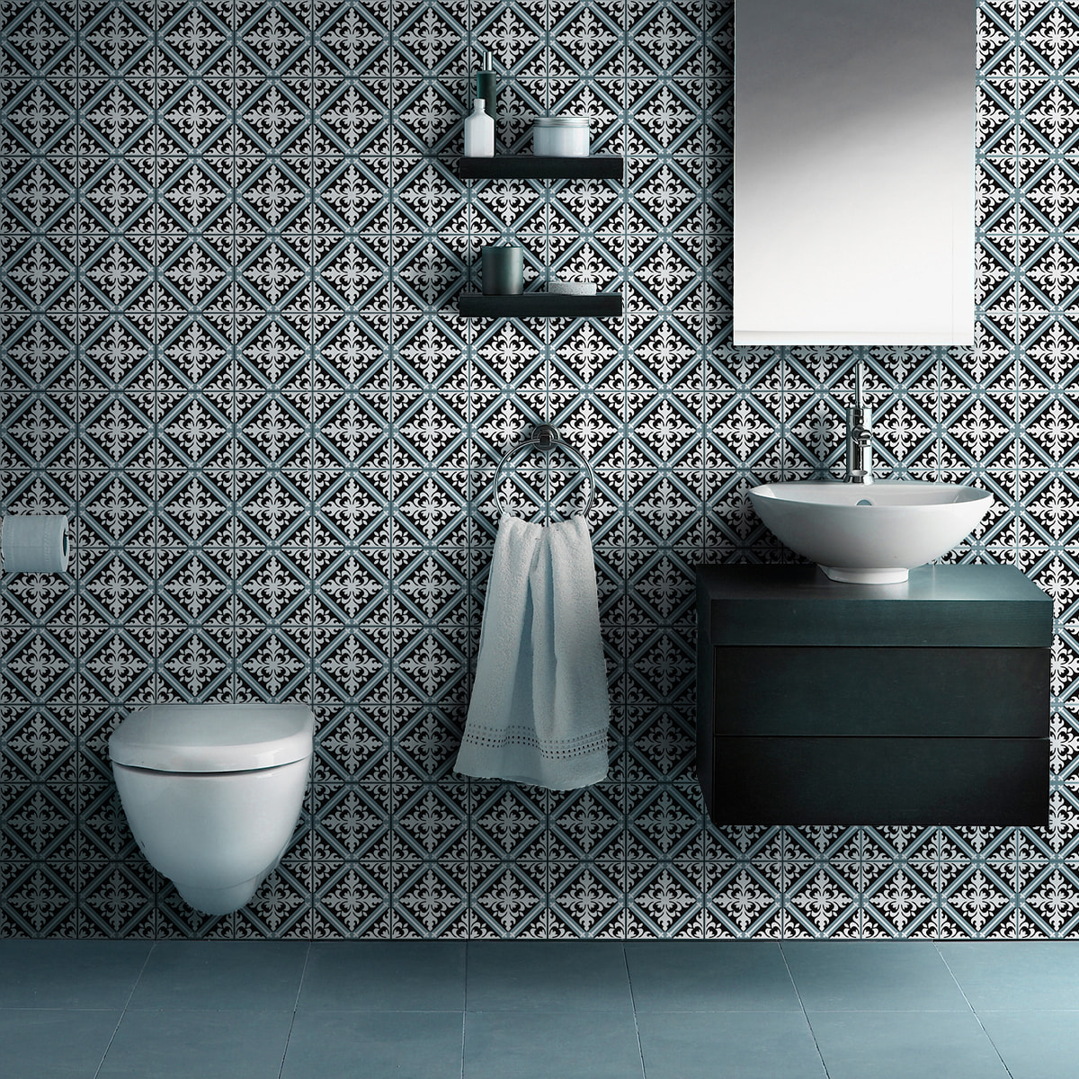 Stickers muraux - Sticker Mural Carrelage adhésif Cuisine Salle de Bain - 60 STICKERS CARRELAGES AZULEJOS EMERENCIO