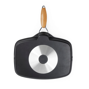 Grill 35 × 25 cm avec couvercle Excelsa – Grigliosa, Aluminium Noir