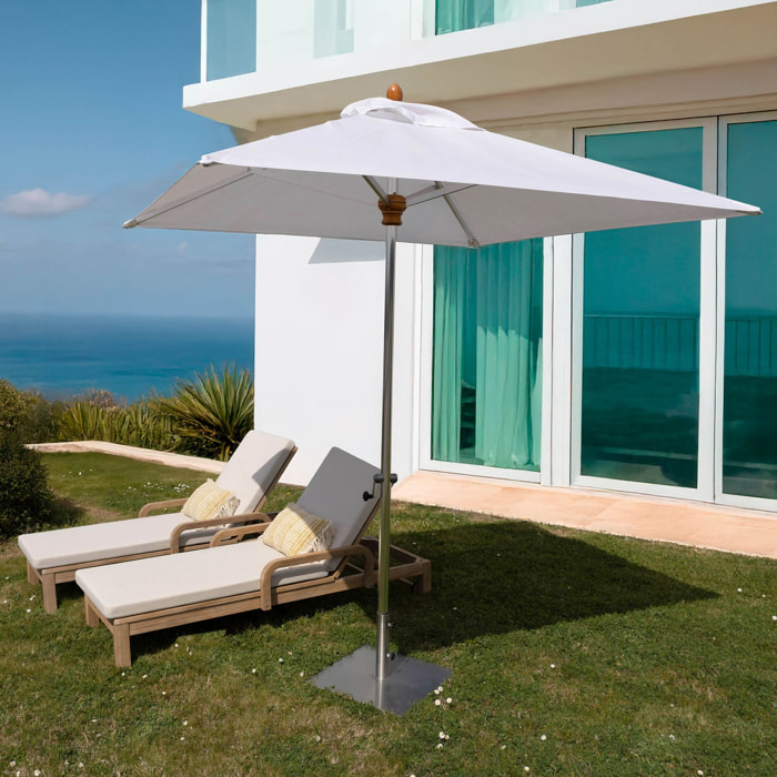 Parasol en aluminium et toile blanc 200cm COMETE