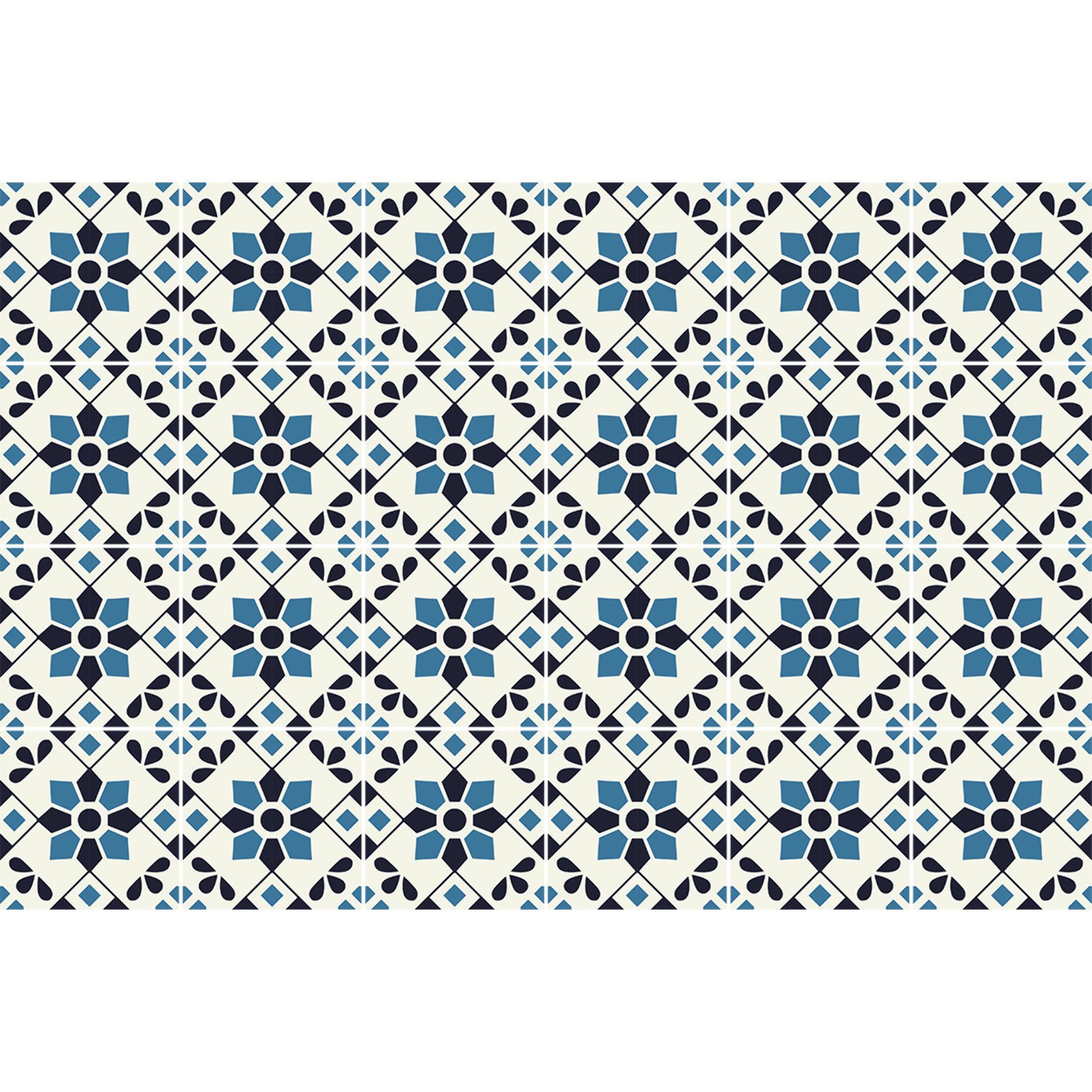 Stickers muraux - Sticker Mural Carrelage adhésif Cuisine Salle de Bain - 24 STICKERS CARRELAGES AZULEJOS ROSALINA