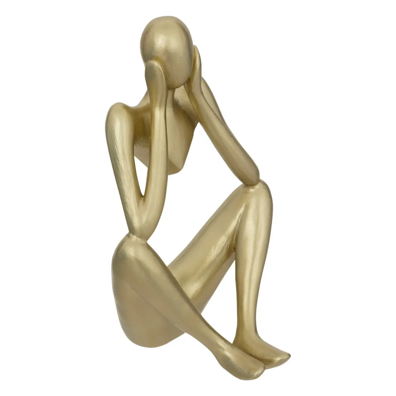 Set de 2 statuettes "Femme" en résine H17cm doré