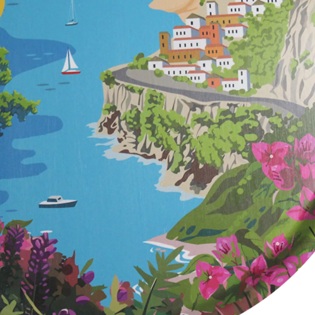 Plateau bois imprimé multicolore Capri ete