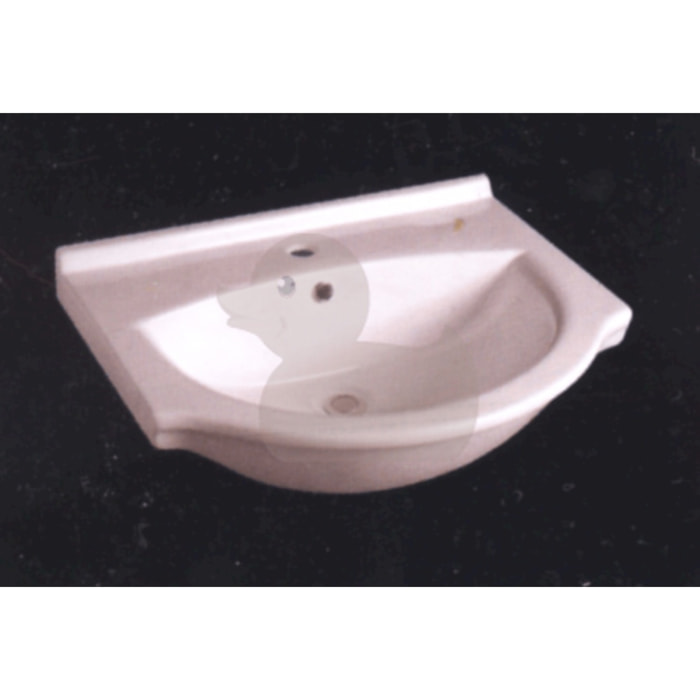 Pro 56x42 cm lavabo suspendu en céramique avec un trou pour robinetterie au milieu, blanc (HA5655)