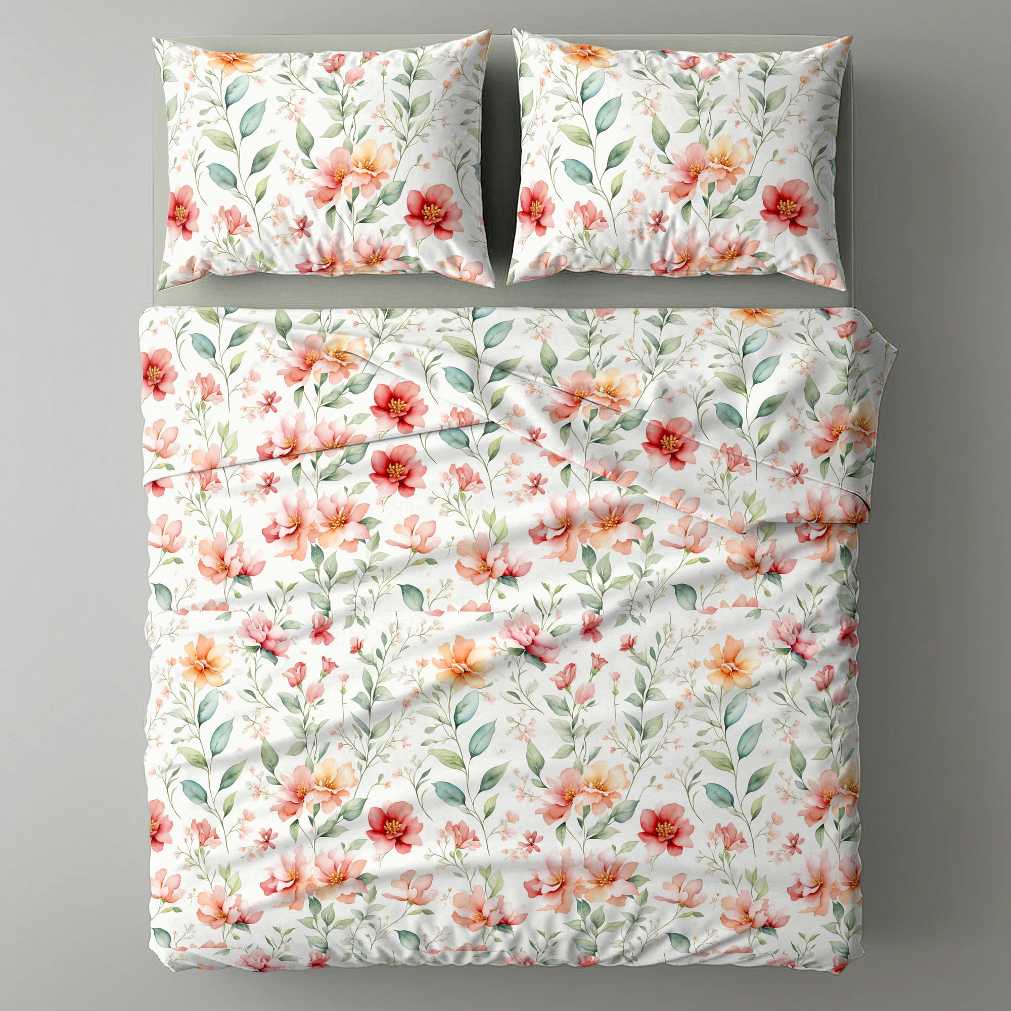 UNO CASA DESIGN Completo Letto Dec.Bracciano_Piazza e mezza_Arancio