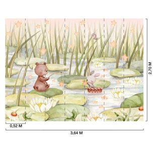 Papier peint étoiles nature chambre bébé Intissé