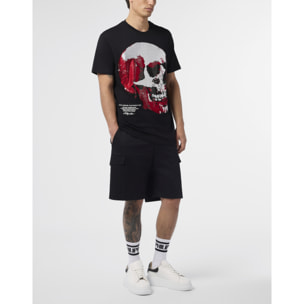 PHILIPP PLEIN Round Neck T-Shirt Red Skull Skull