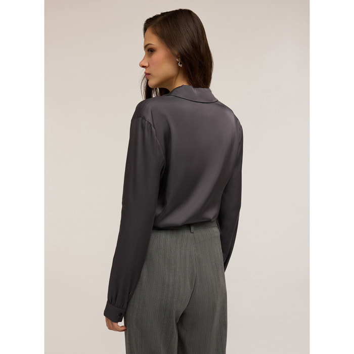 Motivi - Camisa de satén - Gris