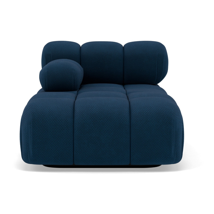 Ruby - module d'assise méridienne gauche en velours texturé - Bleu