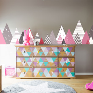 Stickers muraux enfants - Décoration chambre bébé - Autocollant Sticker mural géant enfant montagnes scandinaves DORCHKA