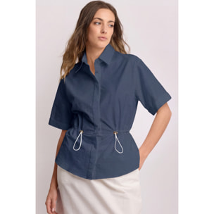 Kocca - Camicia con coulisse Donna, Tinta unita, Colletto di camicia