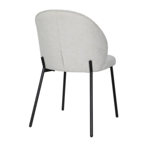 Chaise épurée en tissu avec pieds fins en métal - MARTHA