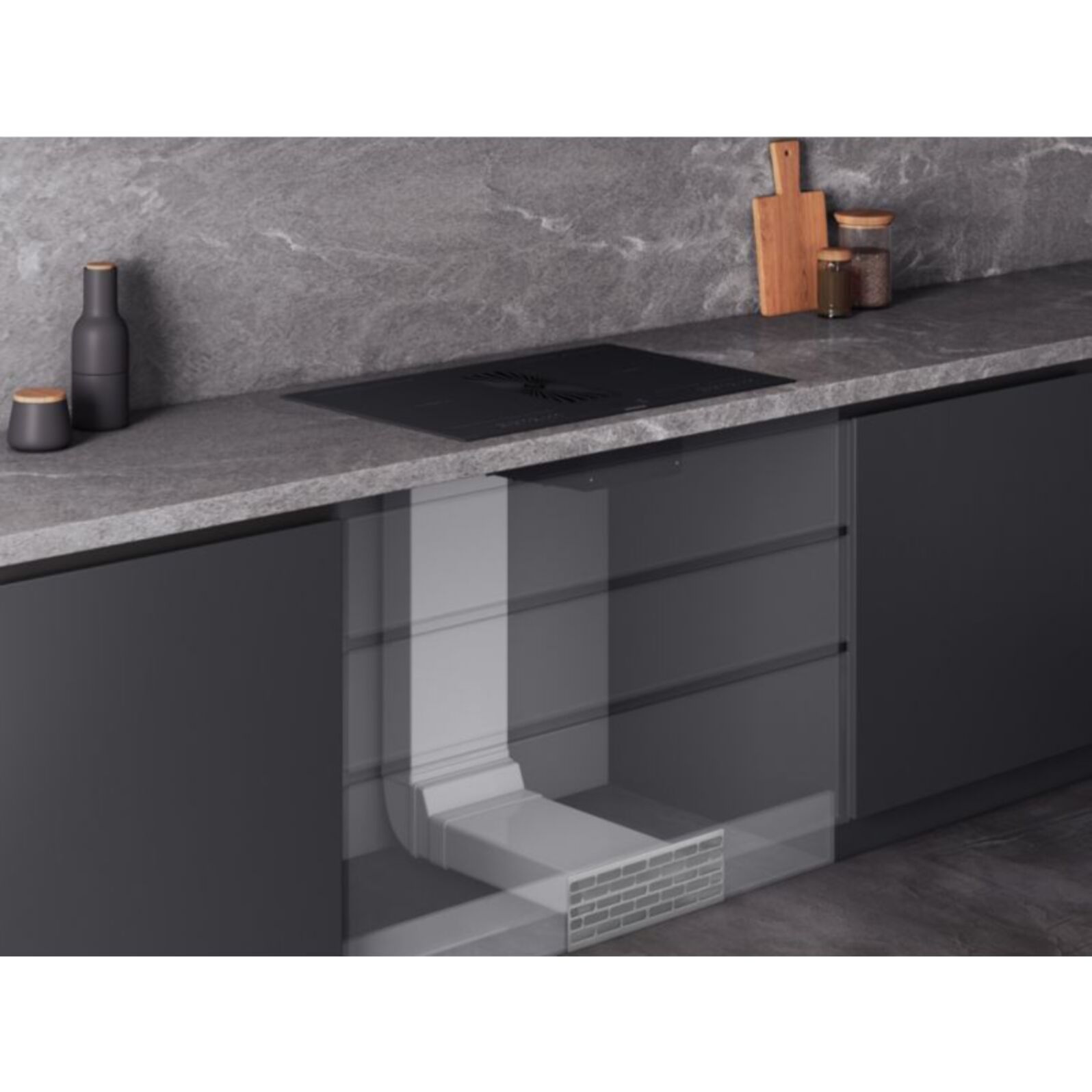 Plaque induction aspirante DE DIETRICH DPH4840B Horizone