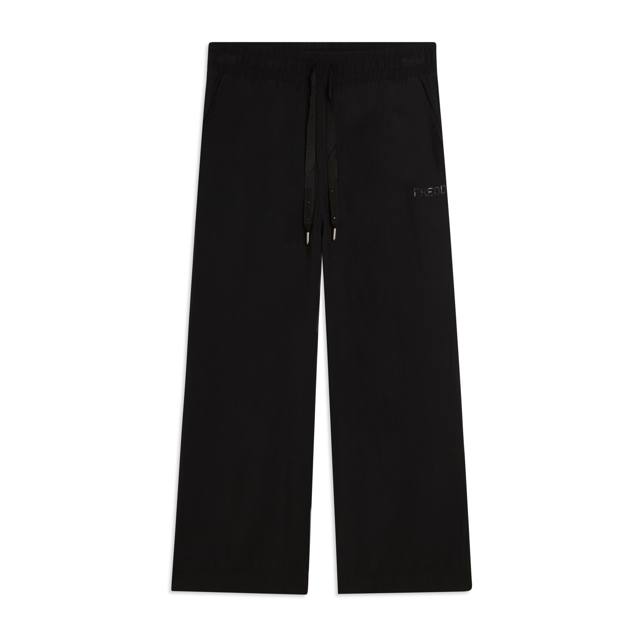 Pantaloni Sportivi Cropped con gamba Wide Leg e strass