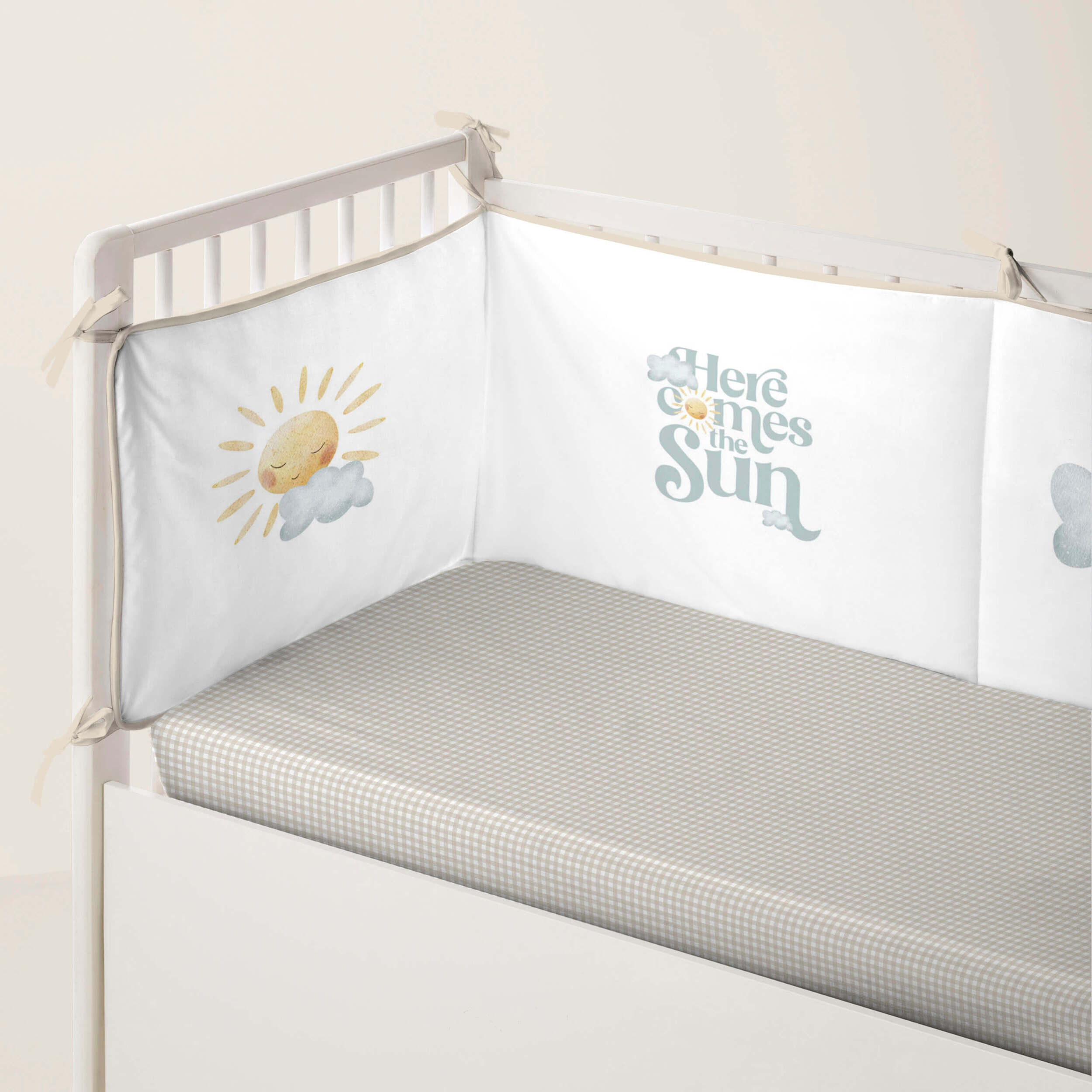 Protector de cuna - 100% Algodón - Con Cintas - Sun