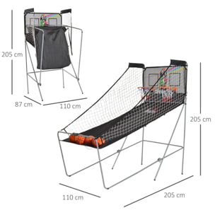 Juego de Canastas de Baloncesto Acero 205x110x205cm Negro