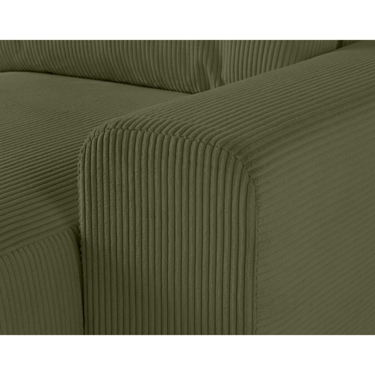 Garance - canapé modulable d'angle gauche - 8 places - en velours côtelé - Vert