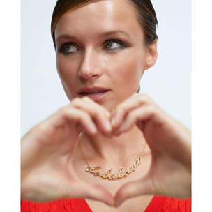 Collana essenziale con catena d'amore scritta a mano da Lola