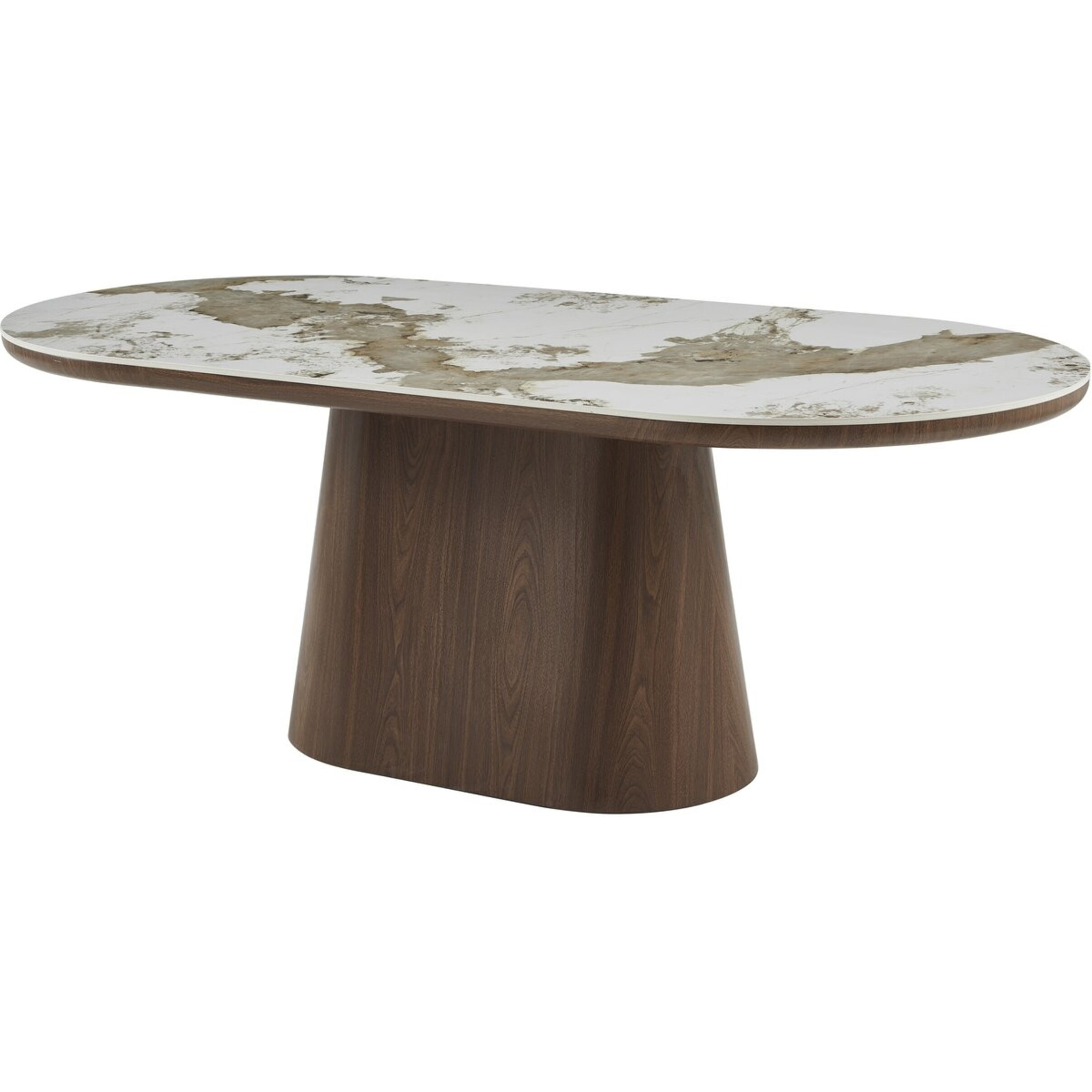 Table à manger ovale en céramique pandora "Bellagio" - 8 places - Beige