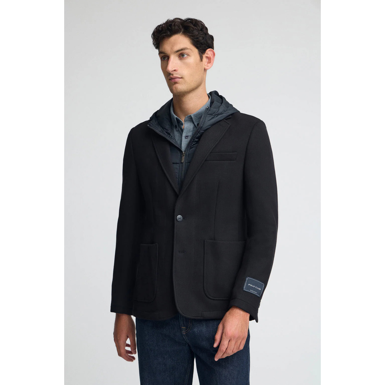 Blazer Harby blu marino con logo Polo Club