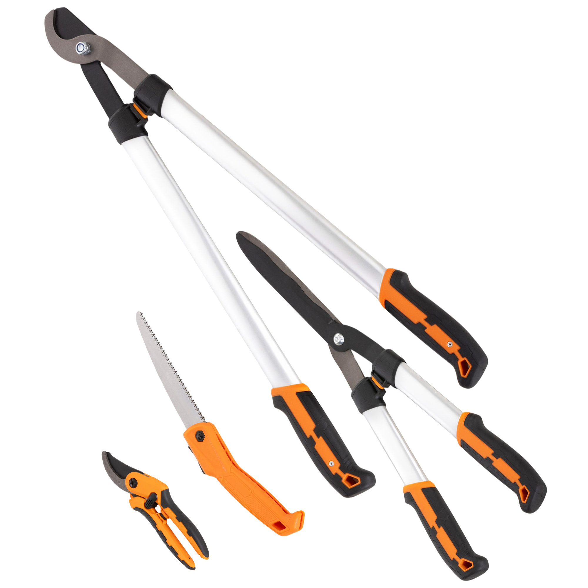 Ensemble 4 pièces taille-haies ébrancheur sécateur scie pliable