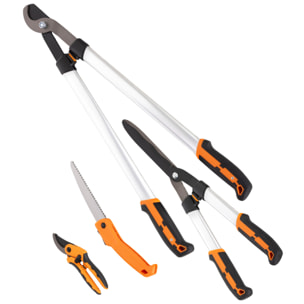 Ensemble 4 pièces taille-haies ébrancheur sécateur scie pliable