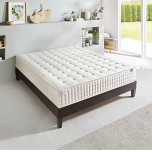 Ensemble Matelas Vendôme & Sommier KIT15, 25 cm, Mémoire de Forme et Mousse Supersoft, Technologie tri-Lattes, Soutien ferme