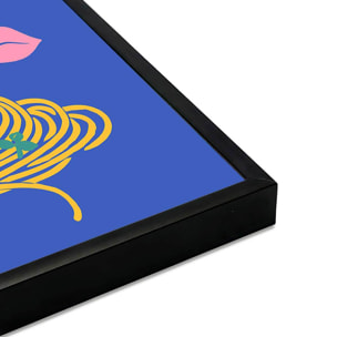 Affiche encadrée pasta art graphique Affiche + cadre en métal - Noir