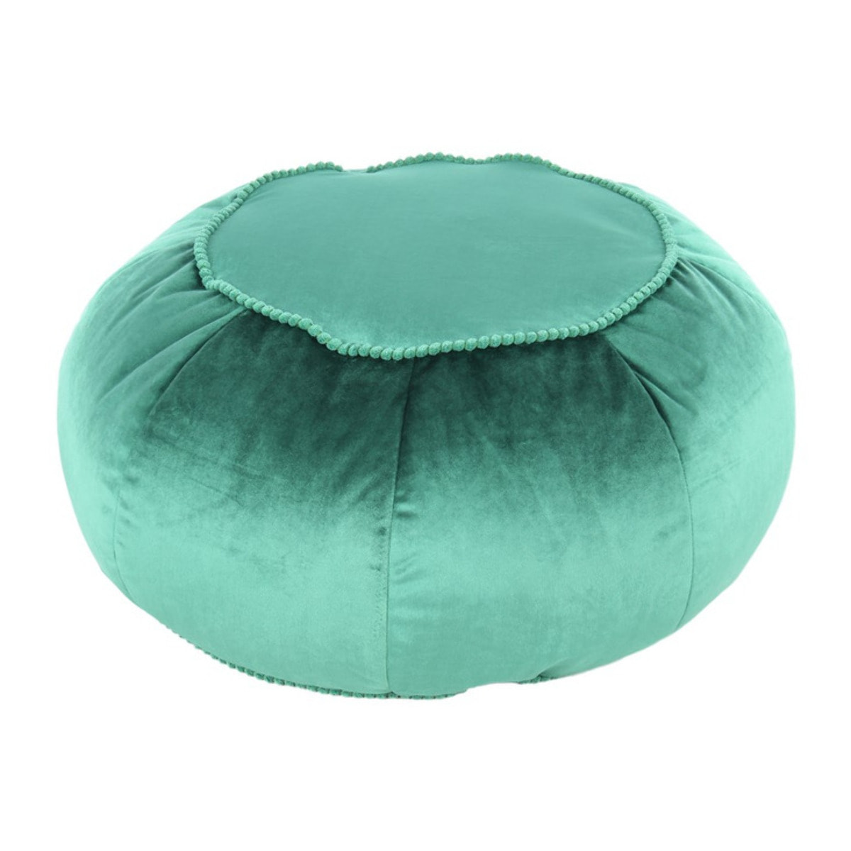 Pouf Rotondo Taj Mahal in Velluto Verde