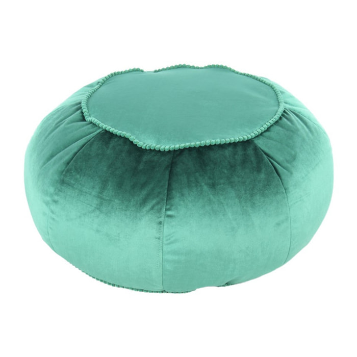 Pouf Rotondo Taj Mahal in Velluto Verde