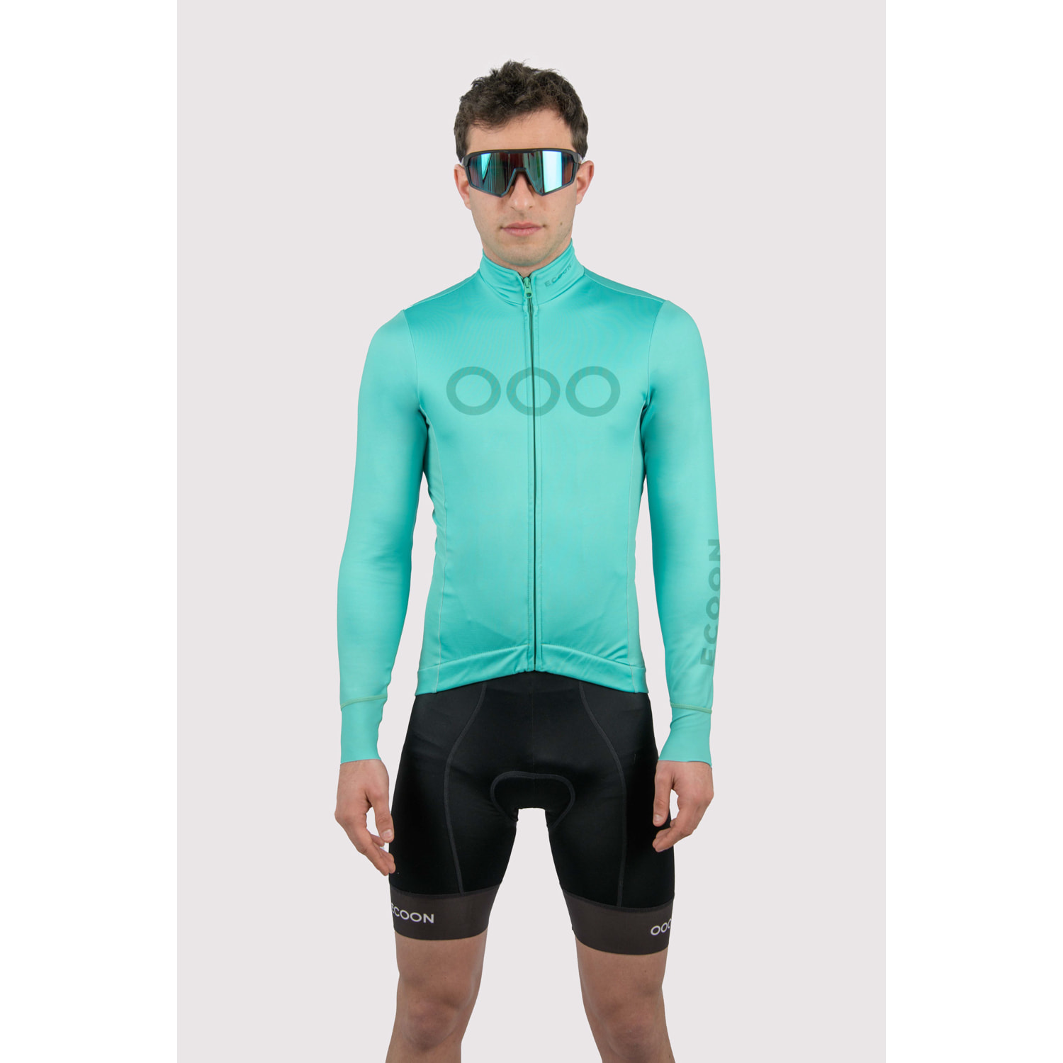 Maglia da ciclismo uomo a maniche lunghe ECOON Mont Ventoux - Turchese