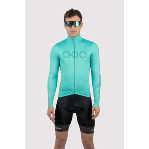 Maglia da ciclismo uomo a maniche lunghe ECOON Mont Ventoux - Turchese
