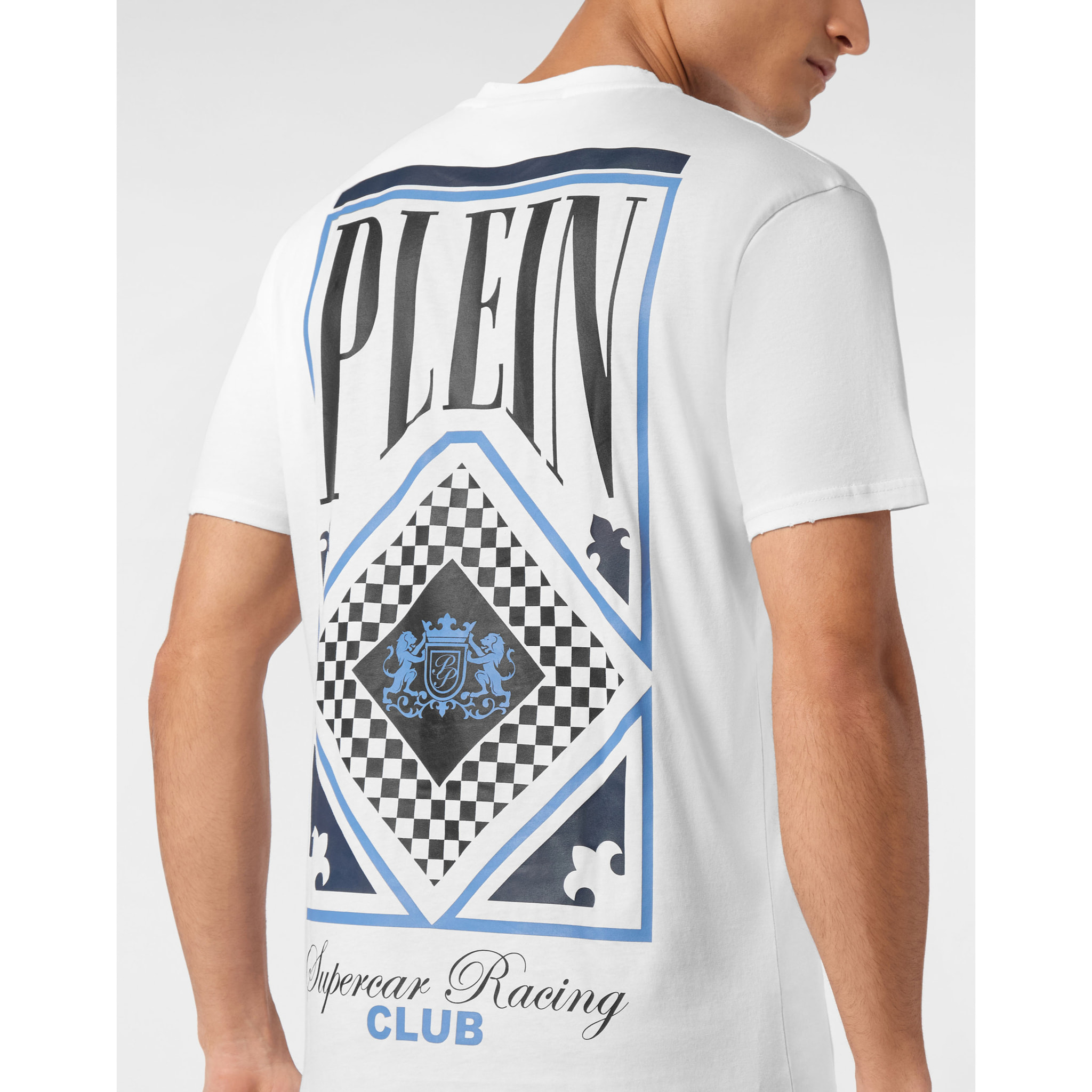 PHILIPP PLEIN Camiseta de cuello redondo y manga corta RACING