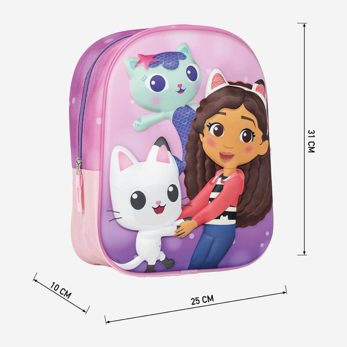 Mochila infantil 3d gabby's dollhouse