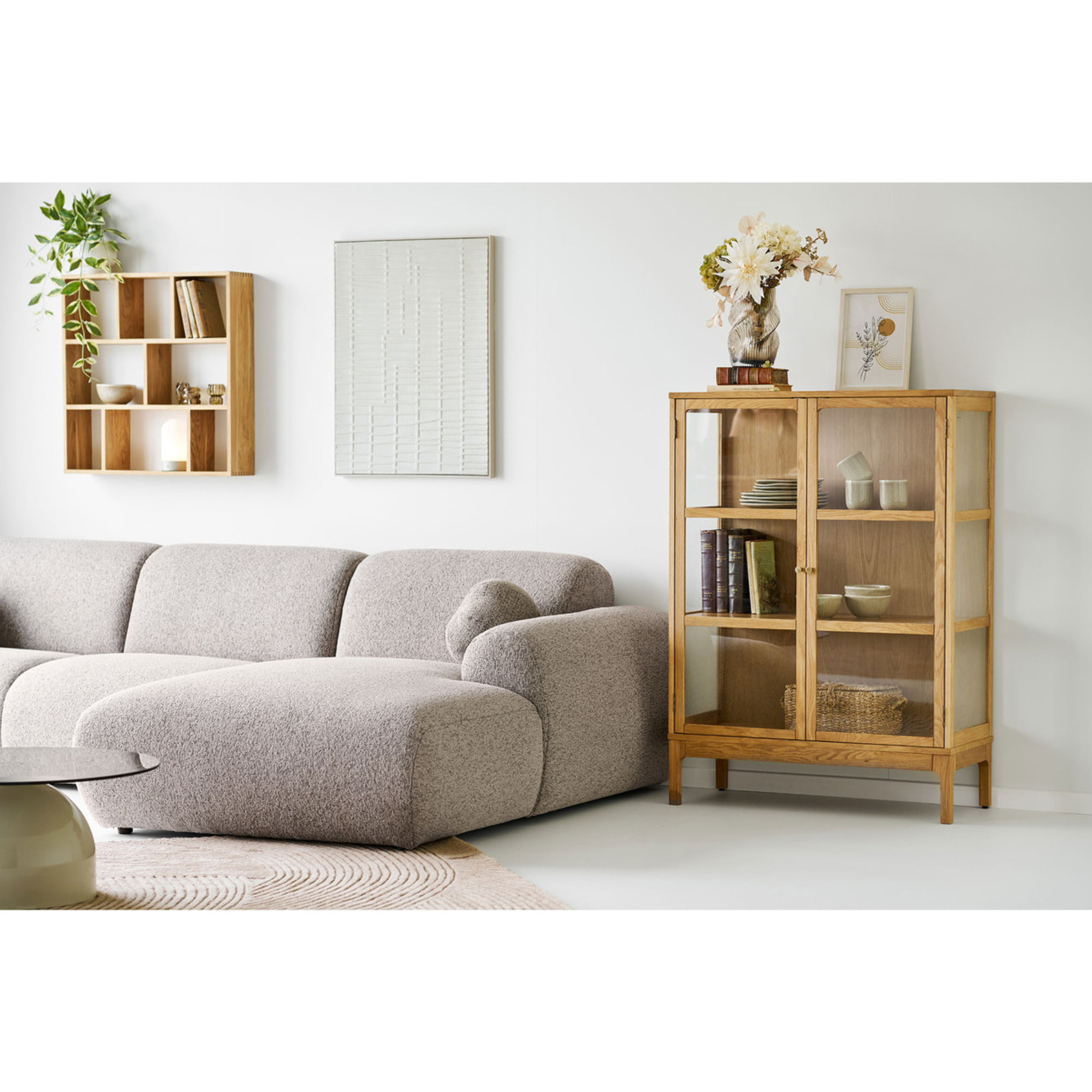 Pannello murale Ena a rilievo in beige — 60x80 cm