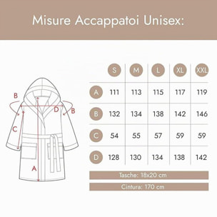 INTRECCI HOME Accappatoio Uomo e Donna, in Morbido Cotone 300 g, , Morbidezza Extra, Avvolgente, con Cappuccio e Tasche, Elegante e Confortevole,