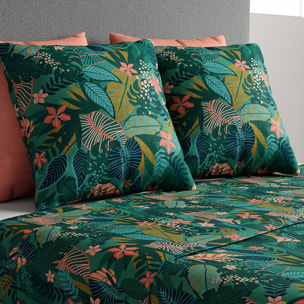 Parure de draps 100% coton imprimé - zania - fougère